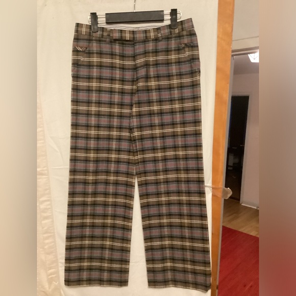 HUMAN WOMAN WWIDE LEG CHECKERED PANTS SZ S # COLLEGE# JEN ZEE - Picture 1 of 8